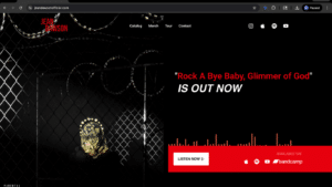 Homepage for the Artist website design MBD completed for Jean Dawson.