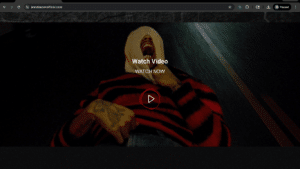 Jean dawson's artist website design for video player. With button and Watch Video headline.